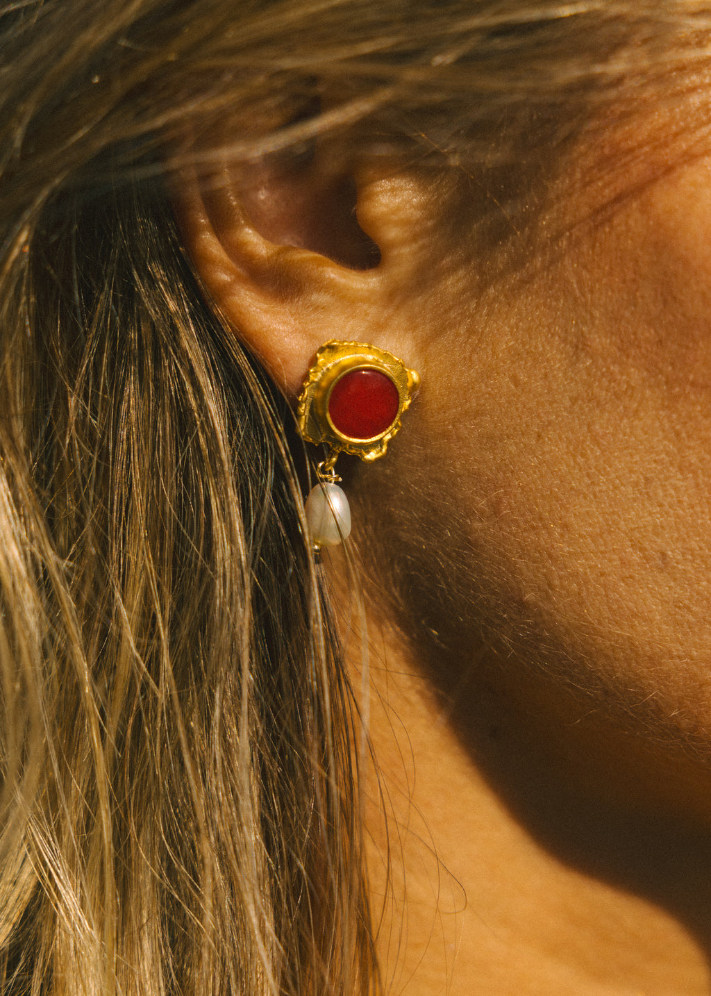 Antique Red Stone Earrings