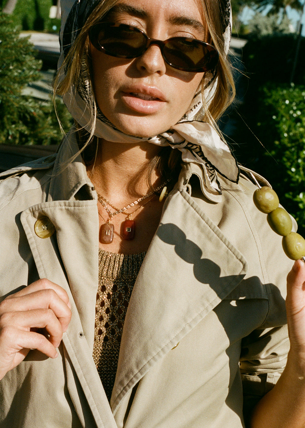 Brown Stone Chain Necklace