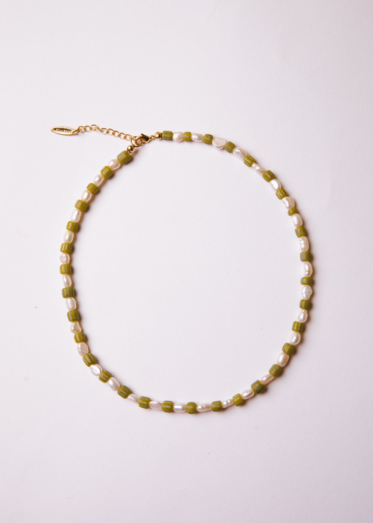 Green Striped Necklace