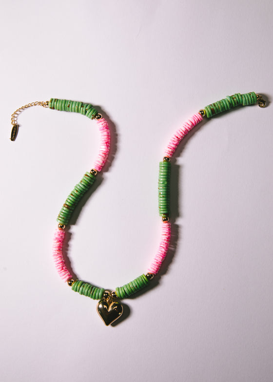 Watermelon Heishi Necklace