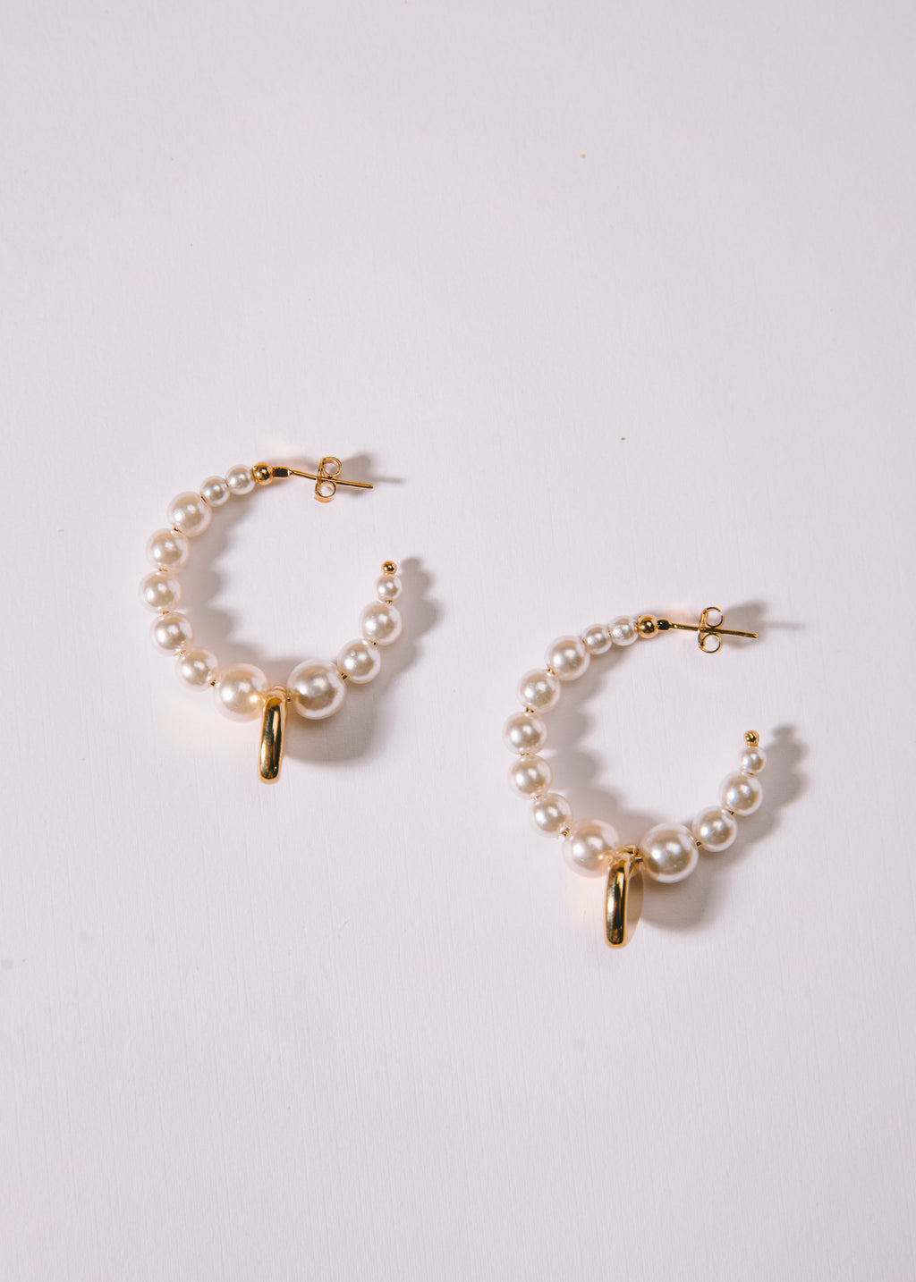 Pearl Heart Hoops