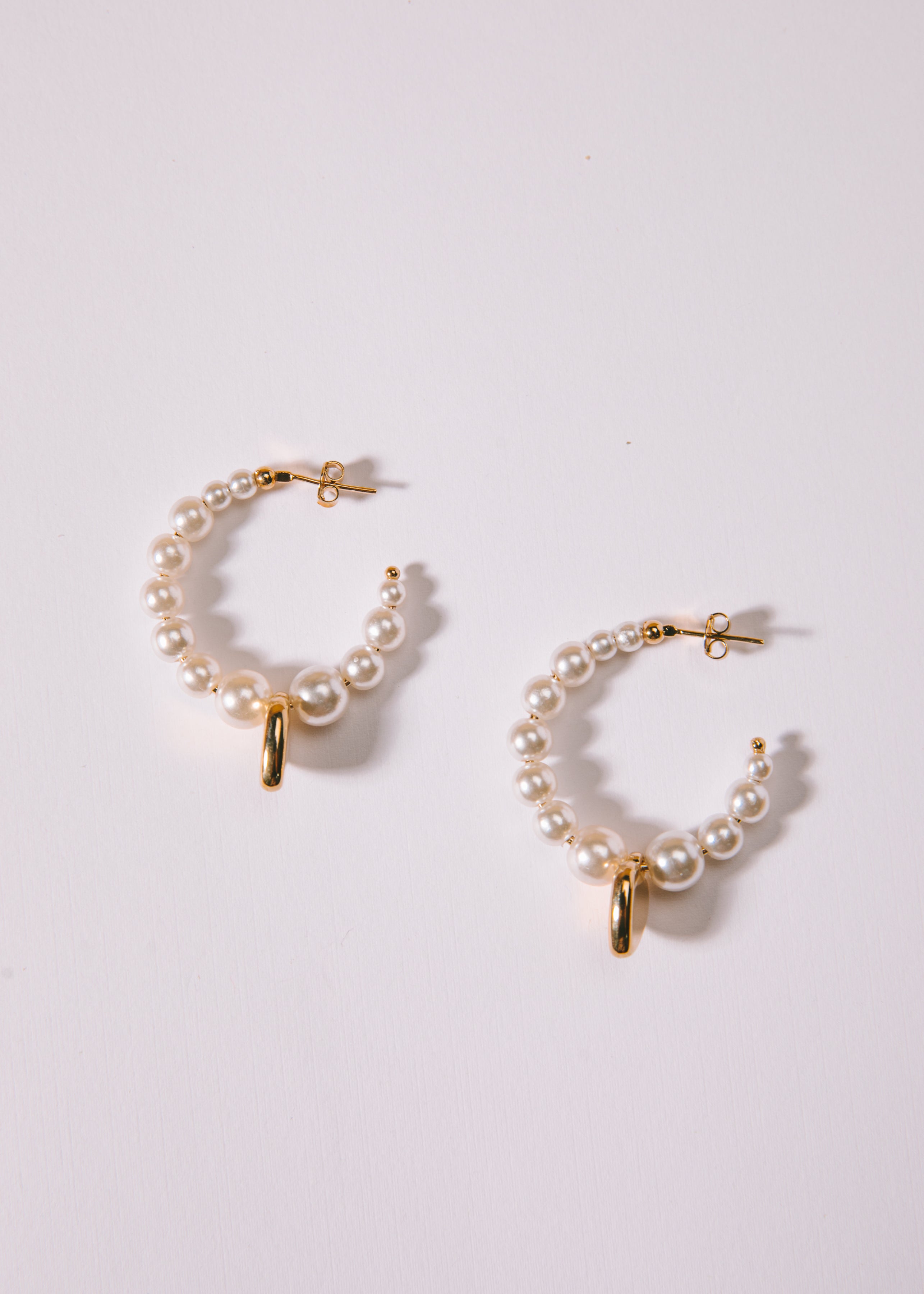 Pearl Heart Hoops