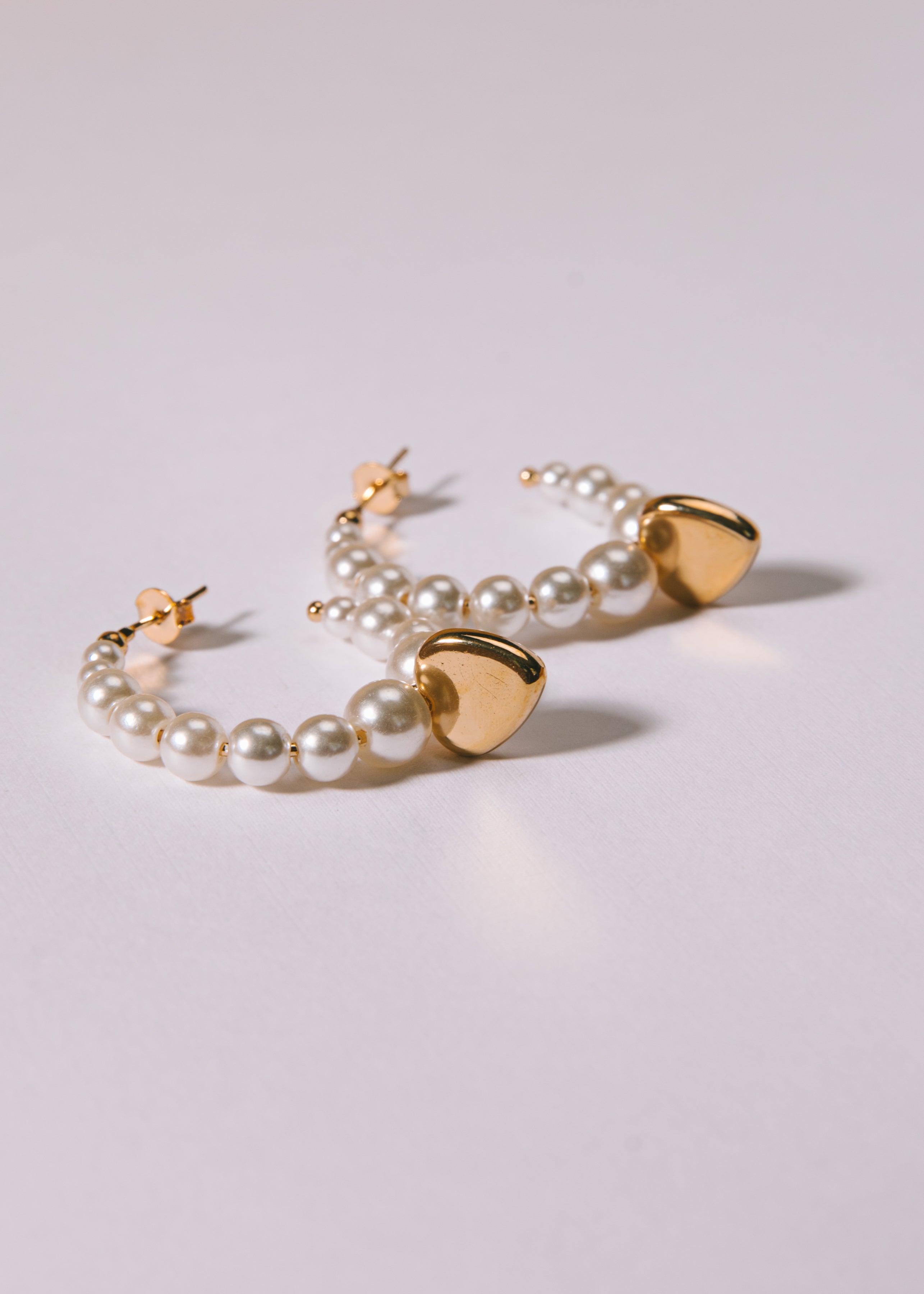 Pearl Heart Hoops