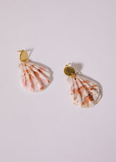 Pink Scolloped Shell Earrings