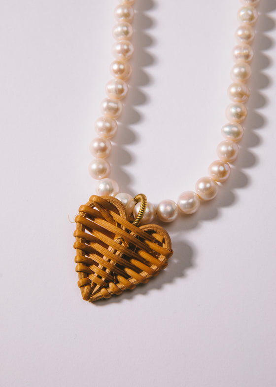 Raffia Heart Necklace