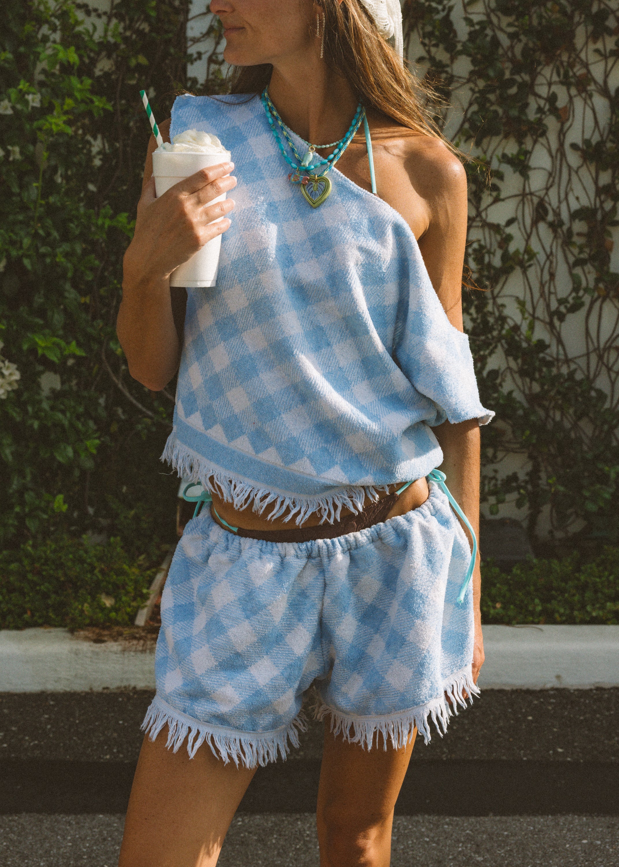 Cabana Check Fringe Set