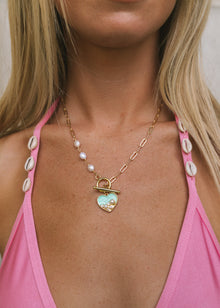  Turquoise Pearl Heart