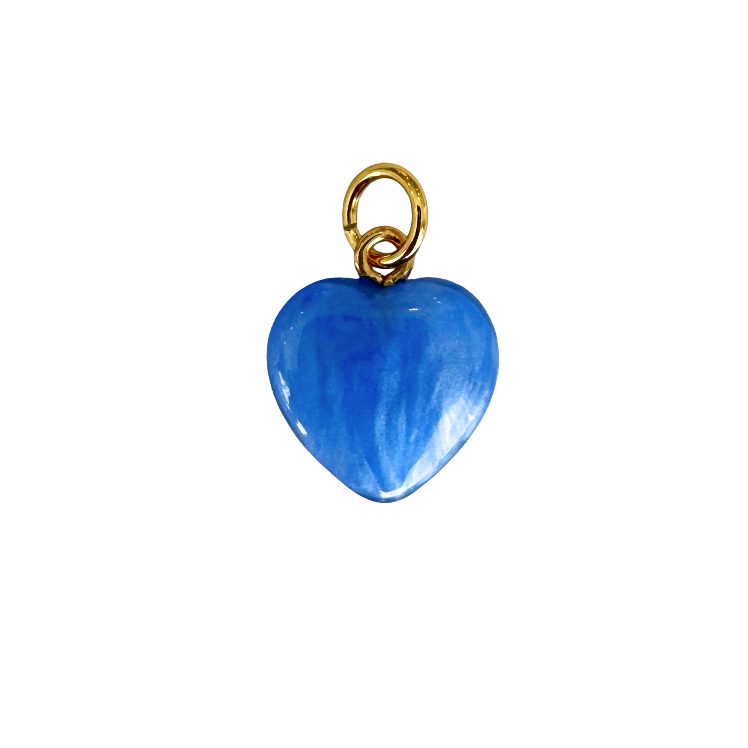 Blue Shimmer Heart Charm