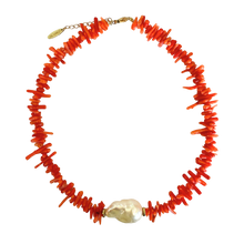  Coral Layered Shell Pearl Necklace