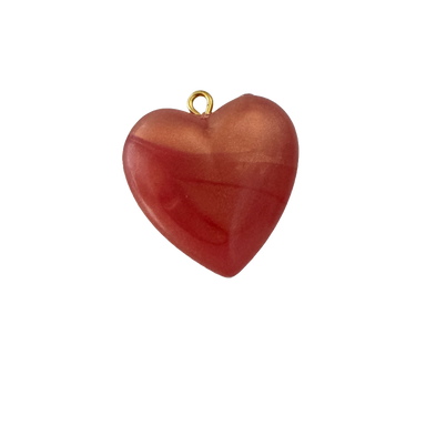 Larger Red Shimmer Heart Charm