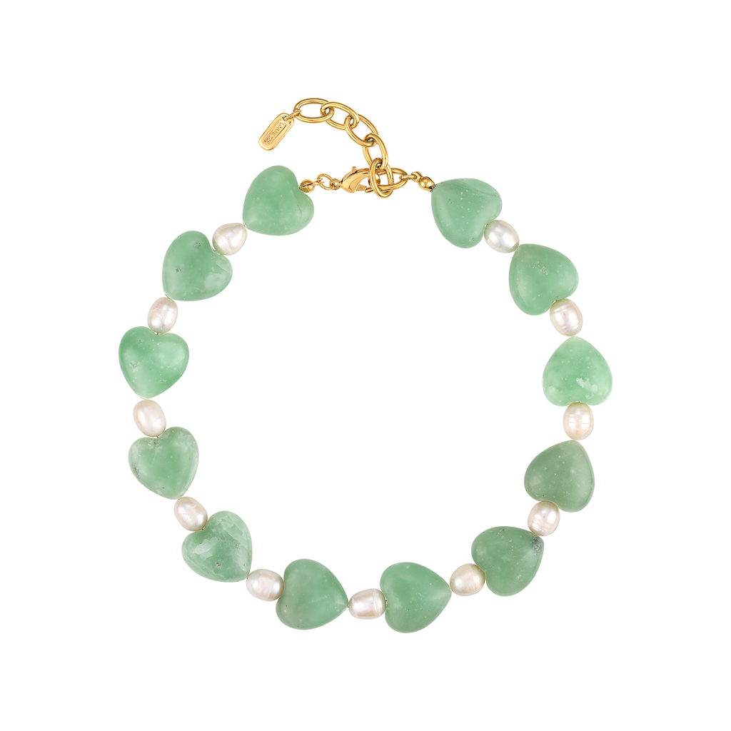 Aqua Heart Stone Necklace