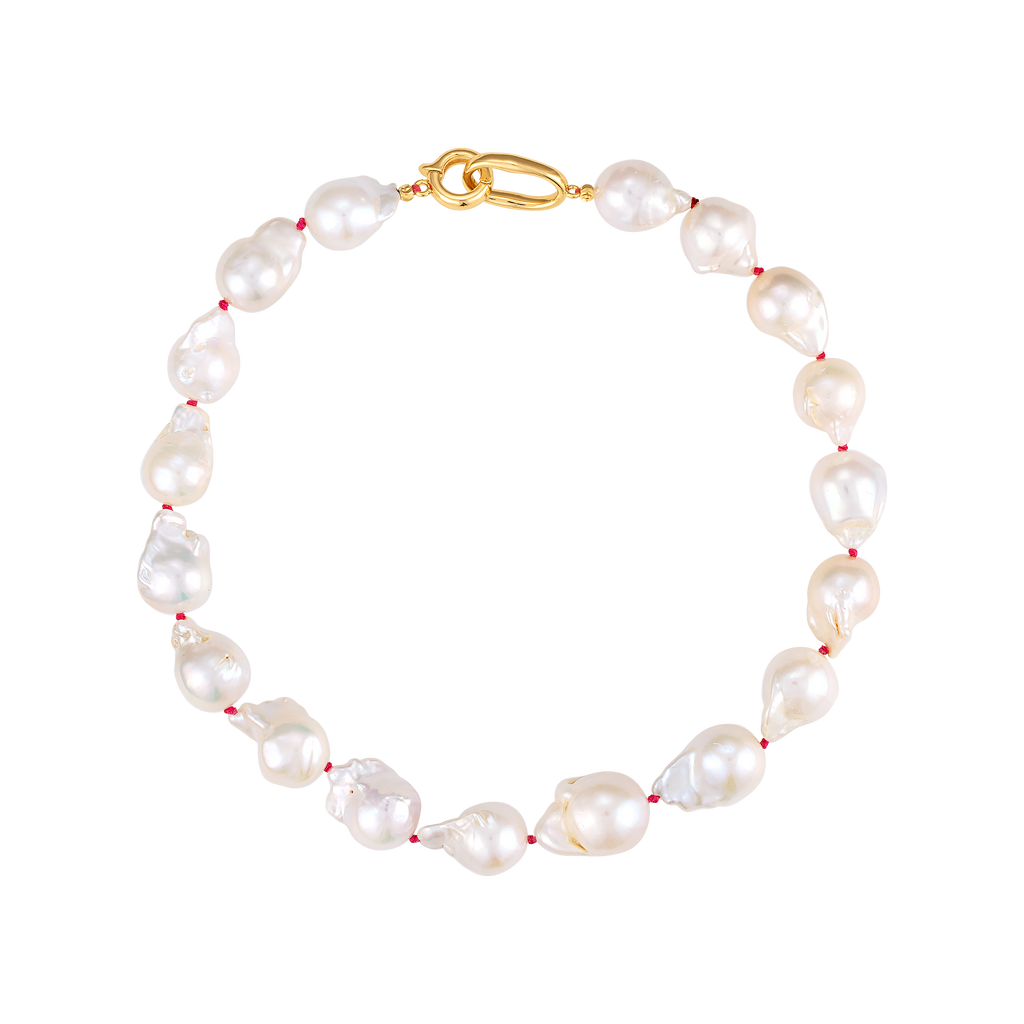 Pink Chunky Baroque Pearl Necklace