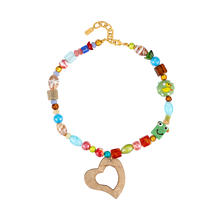  Wooden Beaded Heart Necklace