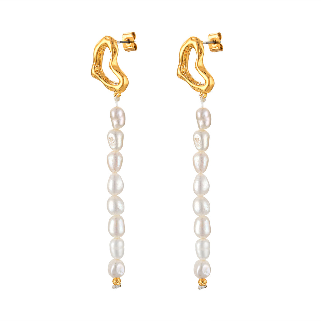 Heart Pearl Drop Earrings