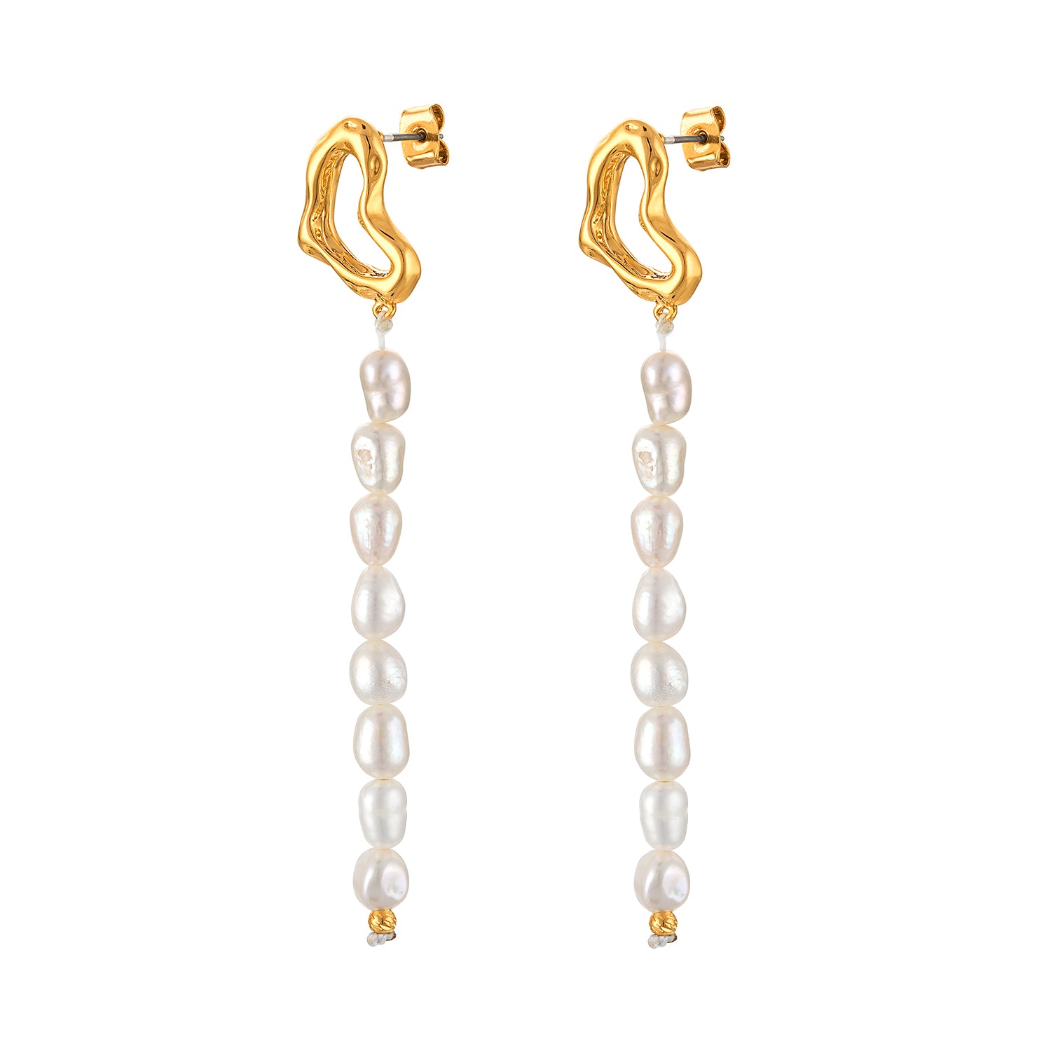 Heart Pearl Drop Earrings