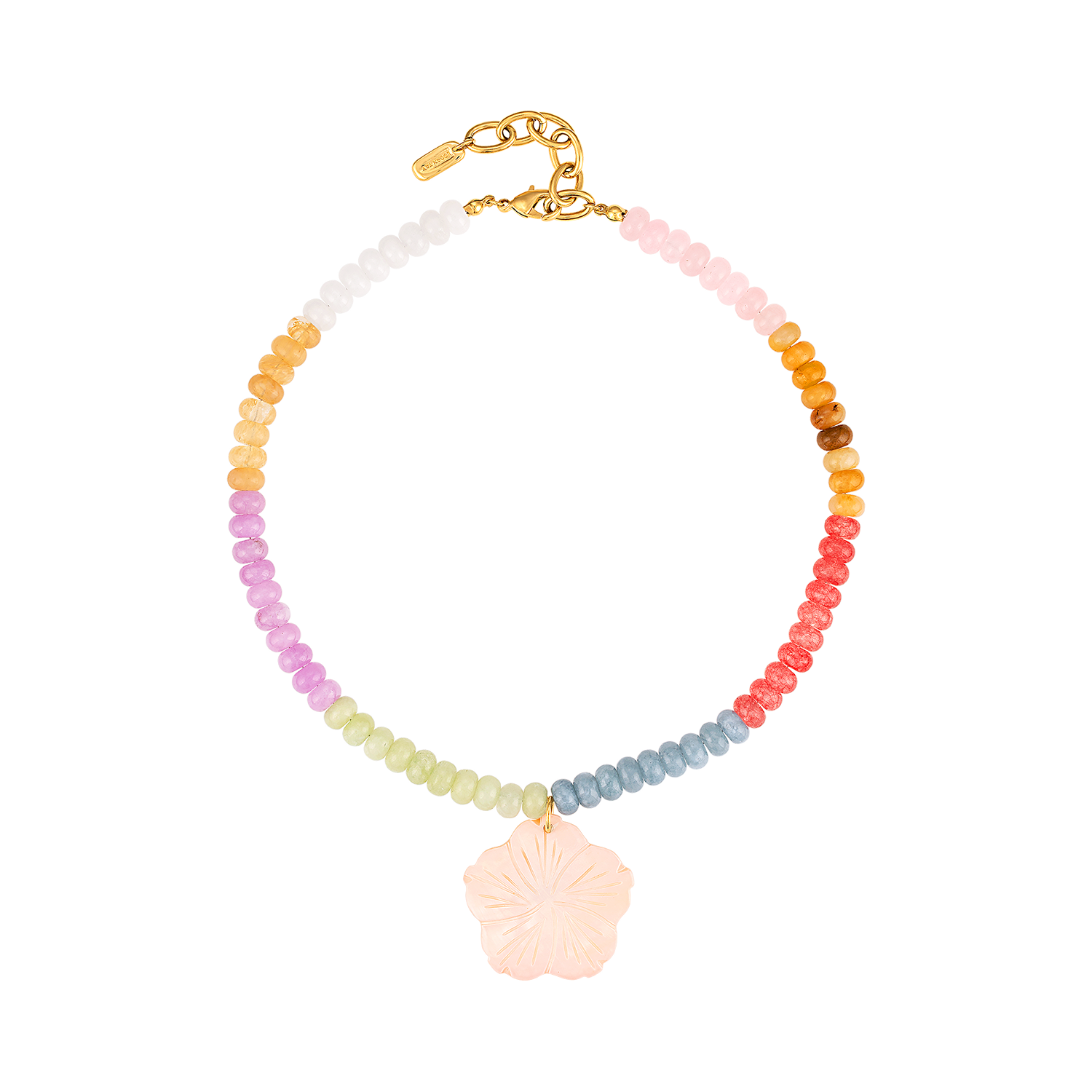 Pearl Rainbow Flower Necklace