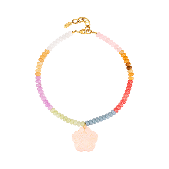 Pearl Rainbow Flower Necklace