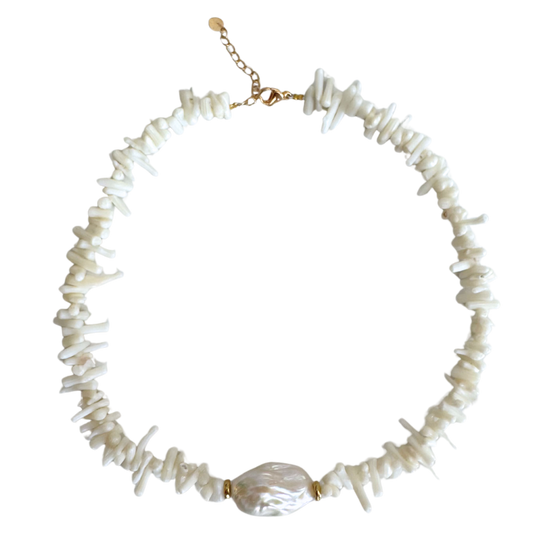 Layered Shell Pearl Necklace