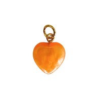 Orange Acrylic Heart Charm