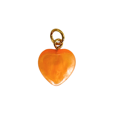 Orange Acrylic Heart Charm