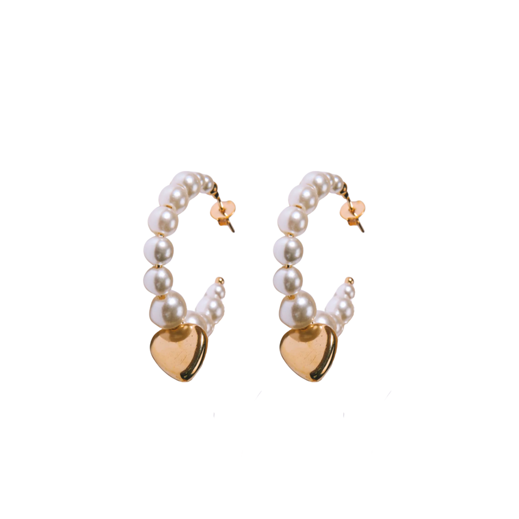 Pearl Heart Hoops