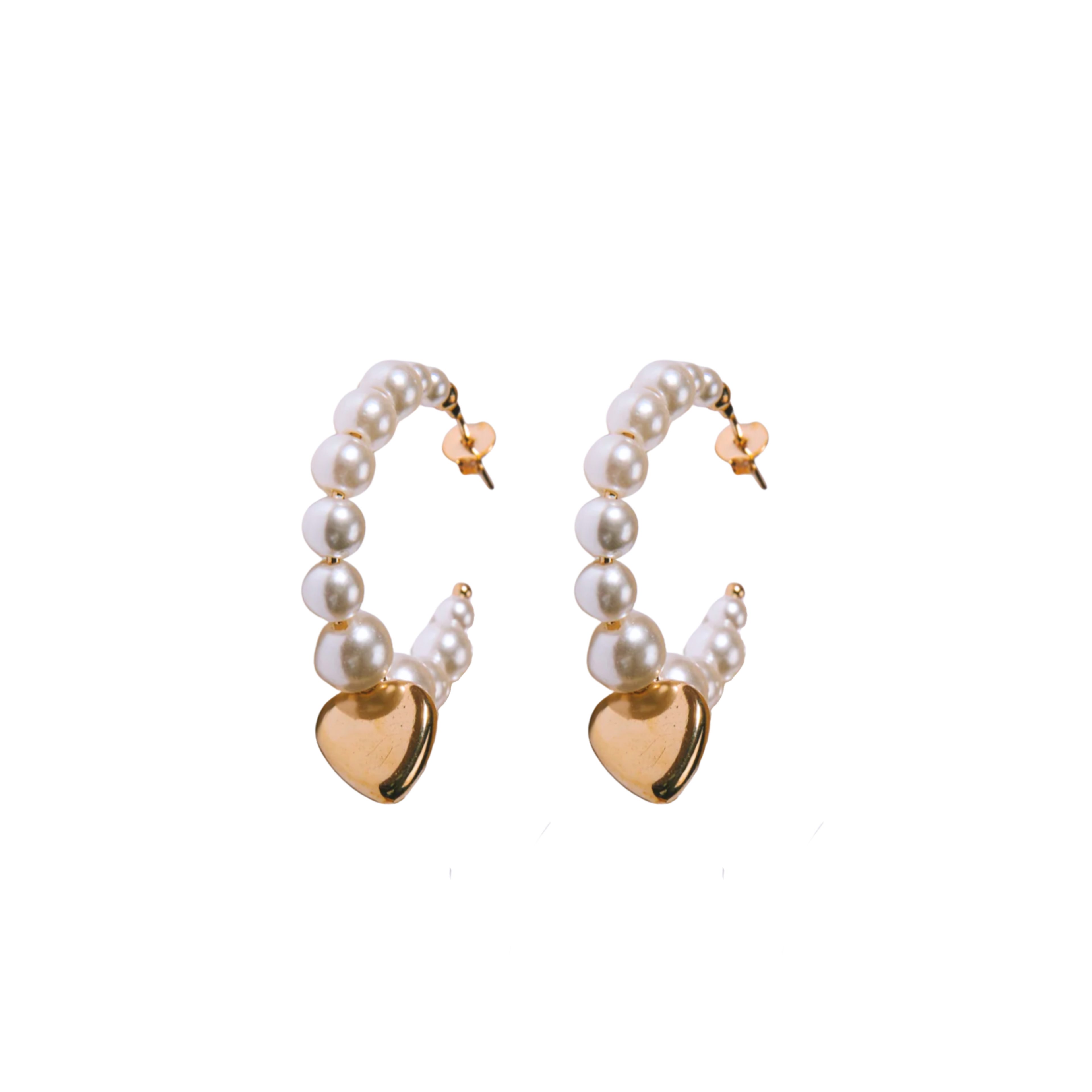 Pearl Heart Hoops