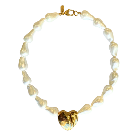Pearl Puff heart necklace