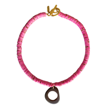  Pink Beaded Pendant Necklace
