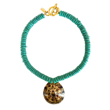  Shell Pendant Turquoise Beaded Necklace