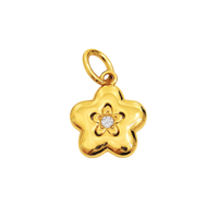 Shiny Gold Flower Locket Charm